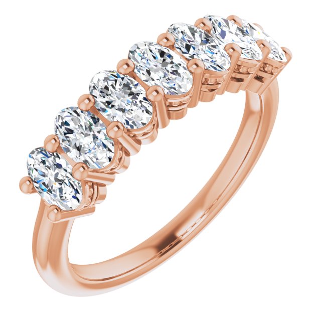 1.47 ct. Oval Cut Diamond Wedding Band 7 Stone Anniversary Ring-VIRABYANI